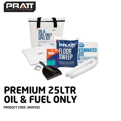 PRATT 25LTR OIL & FUEL ONLY SPILL KIT- WHITE BAG